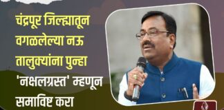 चंद्रपूर जिल्ह्यातून वगळलेल्या नऊ तालुक्यांना पुन्हा ‘नक्षलग्रस्त’ म्हणून समाविष्ट करा